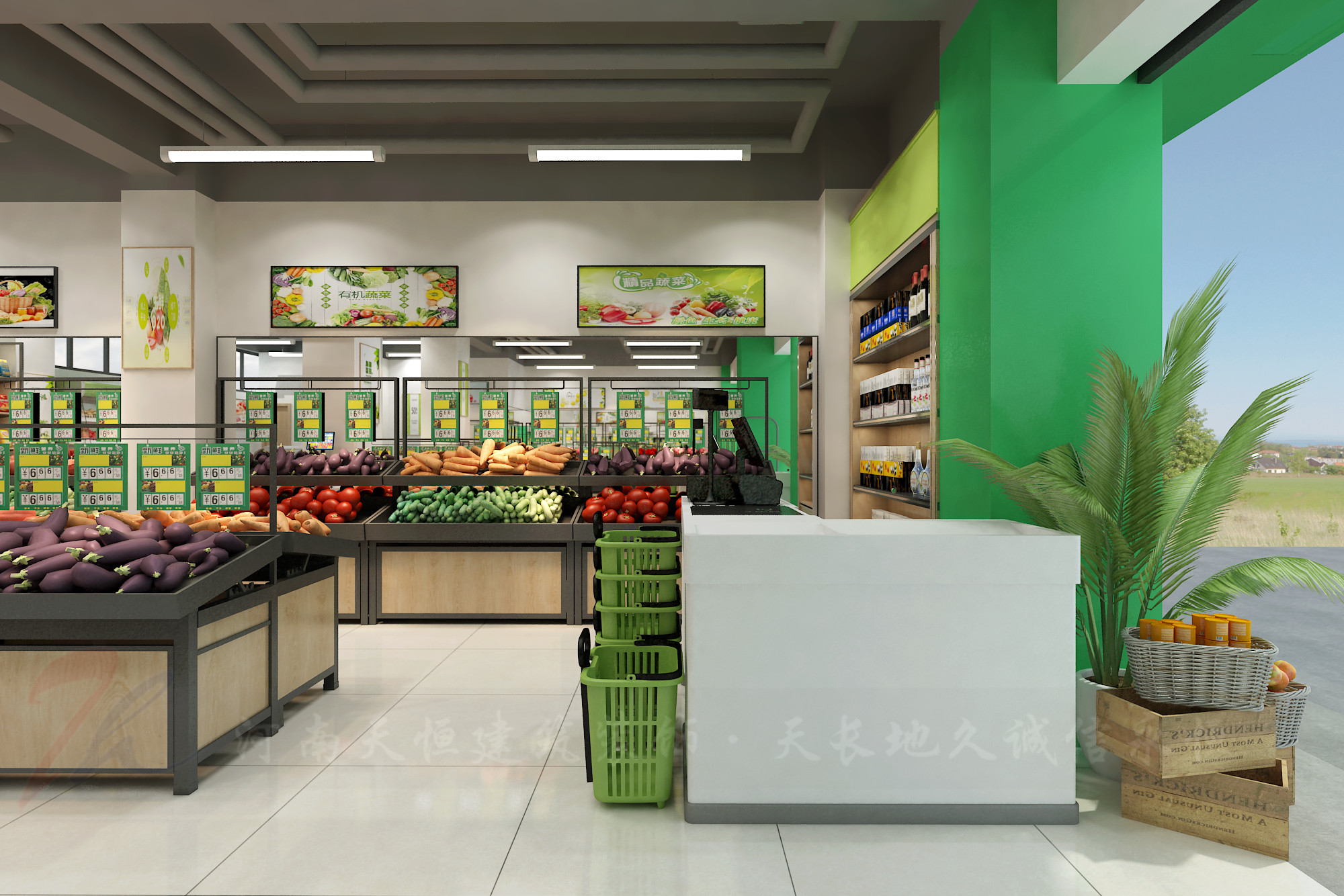 生鲜超市|空间|家装设计|效果图小静 - 原创作品 - 站酷 (ZCOOL)